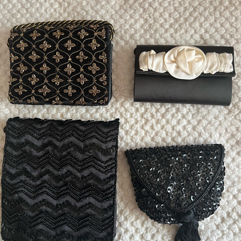 Contempo Casuals Vintage 1990s fabric handbags. 4 piece lot.
